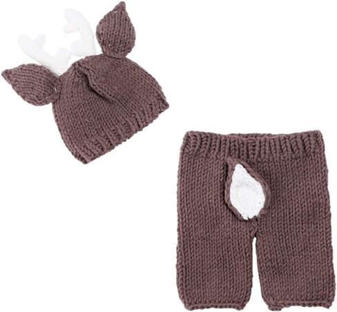 Newborn Boy Girl Baby Photography Props Outfits Christmas Lovely Deer Hat Shorts Photography Props in Kuwait