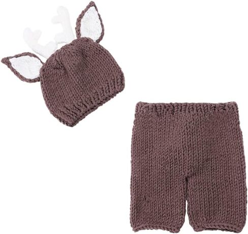 Newborn Boy Girl Baby Photography Props Outfits Christmas Lovely Deer Hat Shorts Photography Props in Kuwait