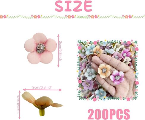 AHSONLUF 200 Pieces Mini Fake Flower Heads Small Artificial Multicolor Daisy Flower Heads, Silk Daisy Fake Flower Heads for Crafts in Saudi Arabia