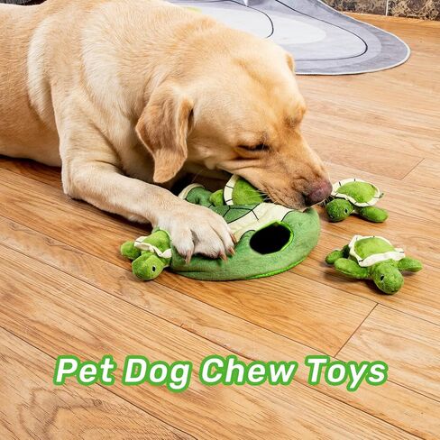 Hollypet Hide and Seek Squeaky Dog Toy, Designed Interactive Puzzle Plush Stuffed Puppy Toy, Tortoise (Shell + 5 Tortoises) in Kuwait