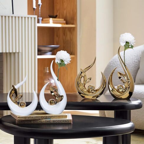 قطعتان من ديكور المنزل باللون البرتقالي، تمثال سيراميك حديث تجريدي، ديكور منتصف القرن، قطع مركزية للطاولات، منحوتات تجريدية، ديكورات طاولة القهوة لغرفة المعيشة، رف غرفة الطعام، المطبخ in Kuwait