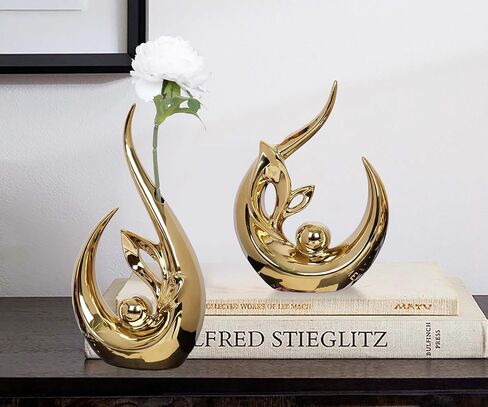 قطعتان من ديكور المنزل باللون البرتقالي، تمثال سيراميك حديث تجريدي، ديكور منتصف القرن، قطع مركزية للطاولات، منحوتات تجريدية، ديكورات طاولة القهوة لغرفة المعيشة، رف غرفة الطعام، المطبخ in Kuwait