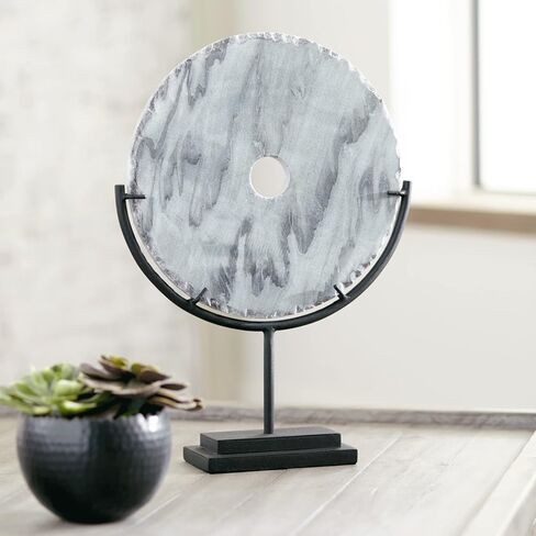 Signature Design by Ashley Jillsen Contemporary Disc Sculpture, Black in Saudi Arabia
