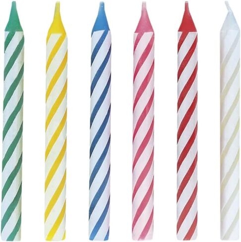 Multicolor Spiral Birthday Candles - 24 Count, 2.5'' - Festive Celebration Cake Toppers, Vibrant Party Decorations, Fun and Safe for All Ages in Saudi Arabia