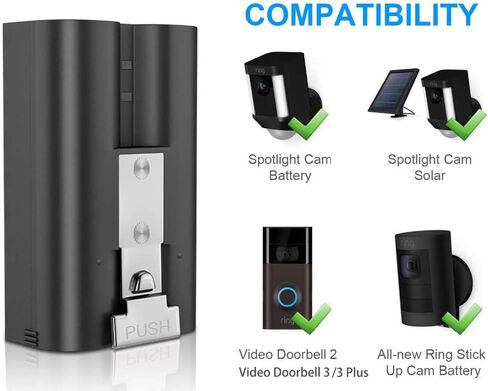 بطارية dosili 2 بطارية قابلة للشحن 3.65 فولت بطارية ليثيوم أيون متوافقة مع الحلقة، لجرس باب الفيديو 2/3 وبطارية كاميرا Spotlight 6400 مللي أمبير (توافق أقوى 2023) in Kuwait