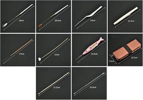 Hovico 10 قطع ملعقة حفر الأذن، عصا ريش الإوز، مجموعة أدوات إزالة شمع الأذن، مع فرشاة تنظيف صغيرة وصندوق تخزين in Kuwait