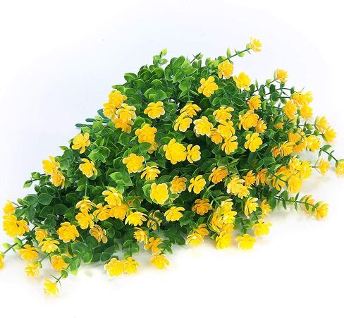TEMCHY Artificial Flowers, Fake Outdoor UV Resistant Boxwood Shrubs Faux Plastic Greenery Plants for Outside Hanging Planter Patio Yard Wedding Indoor Home Kitchen Farmhouse Decor(Red) in Kuwait