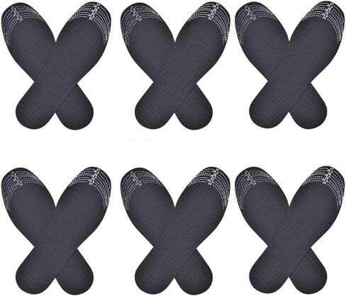 6 أزواج من النعال الداخلية المصنوعة من فحم الخيزران الصحي للرجال والنساء، نعال داخلية من الكربون المنشط التي تزيل الروائح الكريهة وتمتص العرق وتتحكم في الروائح، ويمكن قطع النعال الداخلية (أسود) in Kuwait