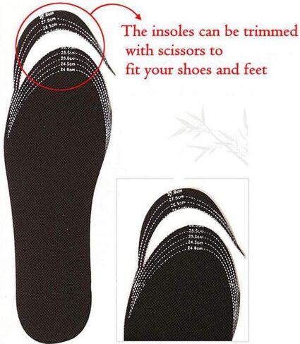 6 أزواج من النعال الداخلية المصنوعة من فحم الخيزران الصحي للرجال والنساء، نعال داخلية من الكربون المنشط التي تزيل الروائح الكريهة وتمتص العرق وتتحكم في الروائح، ويمكن قطع النعال الداخلية (أسود) in Kuwait