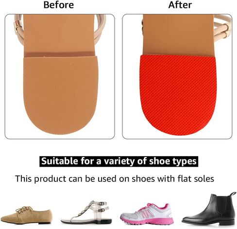 Beautulip Non-Skid Pads for Shoes Noise Reduction Self-Adhesive Slip Resistant Sole Stick Protector Pack of 6 (Red)… in Kuwait