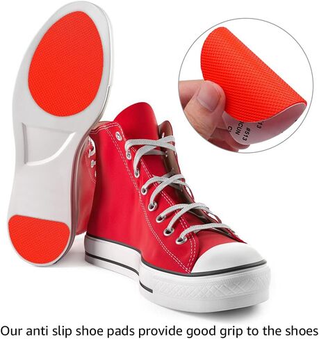 Beautulip Non-Skid Pads for Shoes Noise Reduction Self-Adhesive Slip Resistant Sole Stick Protector Pack of 6 (Red)… in Kuwait