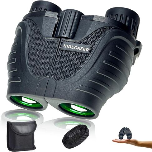 HIDEGAZER 10x25 High Powered Binoculars for Adults and Kids - Easy Focus Compact Binoculars for Bird Watching - Large View Binoculars with Low Light Vision for Travel,Camping,Hunting,Hiking,Outdoor in Kuwait