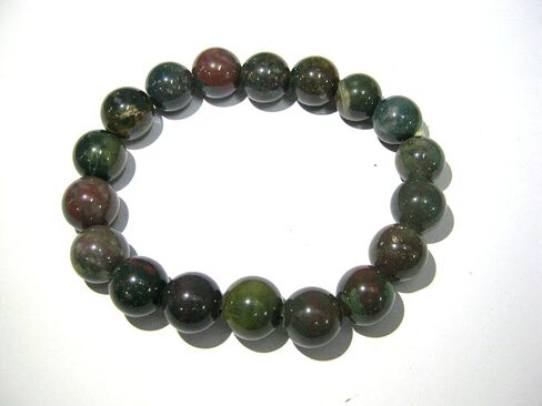 CRYSTALMIRACLE BEAUTIFUL BLOODSTONE POWER BEADED ROUND STRING CRYSTAL GEMSTONE ACCESSORY MEN WOMEN GIFT HEALING HEALTH POSITIVE ENERGY POWERFUL WELLNESS WICCA in Saudi Arabia