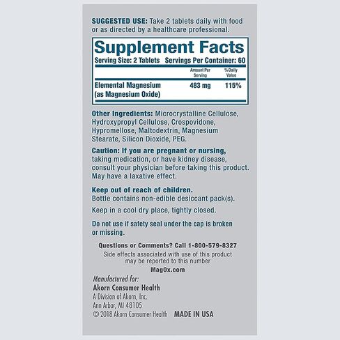 Mag-Ox 400 Magnesium, Tablets 60 Each in Saudi Arabia