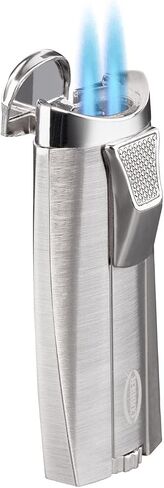 Cobber Torch Refillable and Windproof Double Jet Flame Butane Lighter for Men Gift Ideas (Silver) in Kuwait