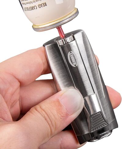 Cobber Torch Refillable and Windproof Double Jet Flame Butane Lighter for Men Gift Ideas (Silver) in Kuwait