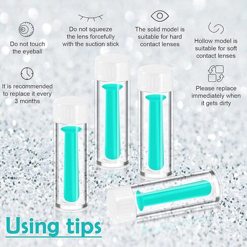4 Pcs Silicone Contact Lens Inserter Contact Lens Remover Daily Contact Remover Hard Lenses Remover Portable Travel Lens Remover Lens Suction Holder for Home Travel Outdoor Exercise (Green) in Kuwait