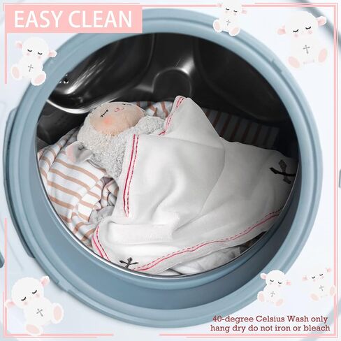Kinlop Baptism Gifts for Baby Girl Boys Lamb Security Blankets Baptism Lamb with Christian Cross Soft Bedtime Newborn Toy(Pink) in Saudi Arabia