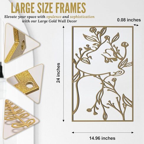 ديكور حائط تجريدي بسيط - مجموعة من 3 قطع ذهبية بسيطة على شكل جسم انثى بخط واحد باطار معدني، منحوتات انثوية جمالية عصرية لغرفة النوم والحمام، منحوتات تجريدية للمنزل in Kuwait