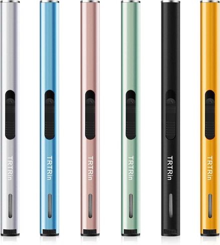 TRTRin 7.68-inch refillable lighters, 6 Pack Refillable Butane Lighter, with Fuel Visible Window, Adjustable Flame Long Lighter for BBQ Camping Durable BBQ Lighters, 6 Colors (Butane Not Included). in Kuwait