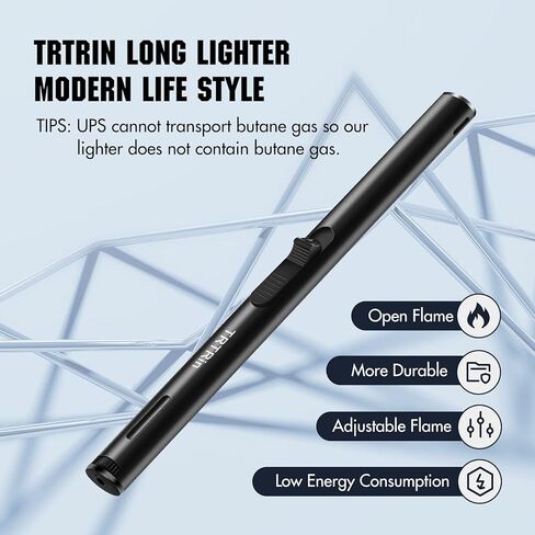 TRTRin 7.68-inch refillable lighters, 6 Pack Refillable Butane Lighter, with Fuel Visible Window, Adjustable Flame Long Lighter for BBQ Camping Durable BBQ Lighters, 6 Colors (Butane Not Included). in Kuwait
