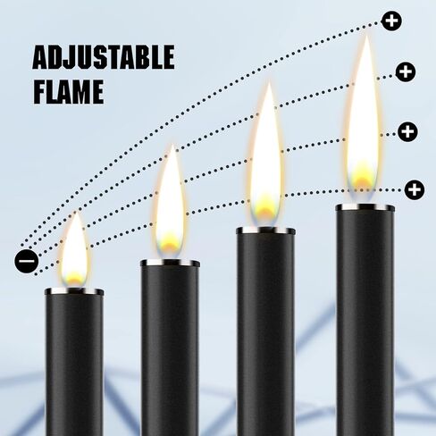 TRTRin 7.68-inch refillable lighters, 6 Pack Refillable Butane Lighter, with Fuel Visible Window, Adjustable Flame Long Lighter for BBQ Camping Durable BBQ Lighters, 6 Colors (Butane Not Included). in Kuwait