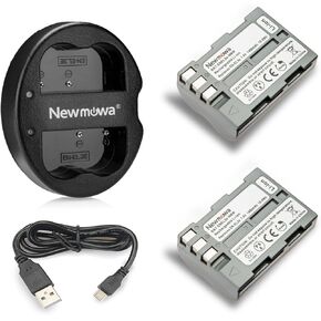 بطارية بديلة Newmowa EN-EL3e (عبوتان) وشاحن USB مزدوج لكاميرات Nikon EN-EL3e وNikon D50، D70، D70s، D80، D90، D100، D200، D300، D300S، D700 in Kuwait