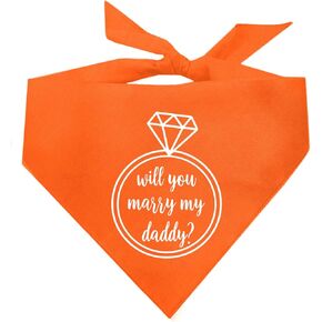 Will You Marry My Daddy? Marriage Proposal Dog Bandana (Black, XS 50)