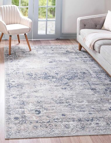 Rugs.com Oregon Collection Rug – 12 Ft Runner Gray Low-Pile Rug Perfect for Hallways, Entryways in Saudi Arabia