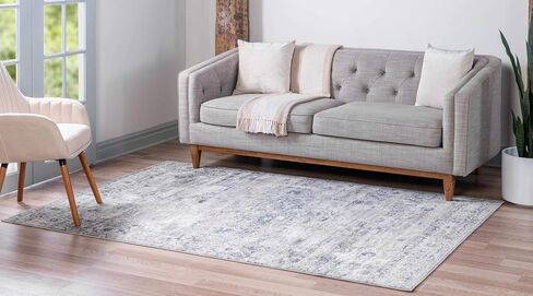 Rugs.com Oregon Collection Rug – 12 Ft Runner Gray Low-Pile Rug Perfect for Hallways, Entryways in Saudi Arabia
