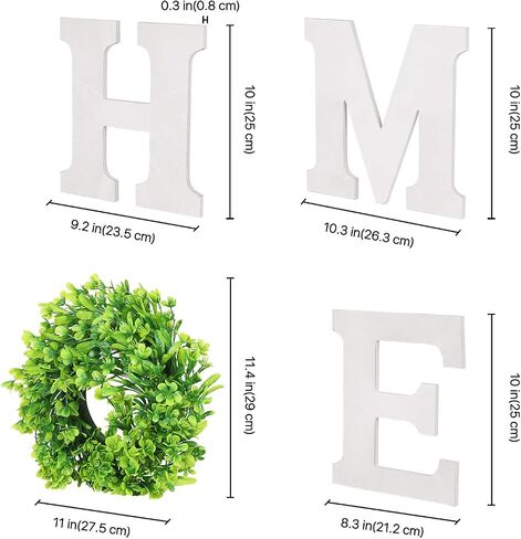 Flexzion Rustic Wooden Block HOME Sign, Cutout Letters Weathered Wood, Freestanding Alphabets for Decoration, Multicolored in Saudi Arabia