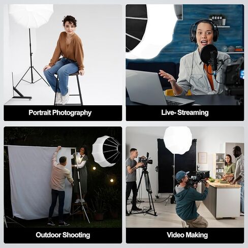 EMART 26"/65cm Lantern Softbox One Step Quick Release, 360° Light Diffuser,Professional Photography Soft Light Modifier Compatible with Video Light,Bowens Mount Light for Recording,Portraits,Live in Kuwait