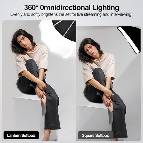 EMART 26"/65cm Lantern Softbox One Step Quick Release, 360° Light Diffuser,Professional Photography Soft Light Modifier Compatible with Video Light,Bowens Mount Light for Recording,Portraits,Live in Kuwait