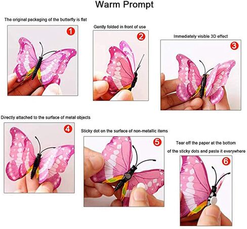 ملصقات حائط على شكل فراشة ثلاثية الأبعاد ديكور 24 قطعة مضيئة ملونة حائط الشارات للأطفال الفتيات الصغار النساء غرفة النوم الحمام غرفة المعيشة فن ديكور الحائط فراشات جدارية قابلة للإزالة ملصقات الحائط in Kuwait