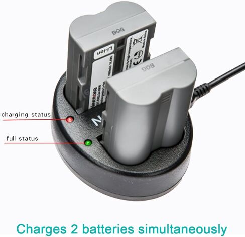 بطارية بديلة Newmowa EN-EL3e (عبوتان) وشاحن USB مزدوج لكاميرات Nikon EN-EL3e وNikon D50، D70، D70s، D80، D90، D100، D200، D300، D300S، D700 in Kuwait