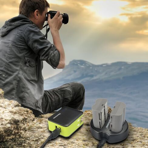 بطارية بديلة Newmowa EN-EL3e (عبوتان) وشاحن USB مزدوج لكاميرات Nikon EN-EL3e وNikon D50، D70، D70s، D80، D90، D100، D200، D300، D300S، D700 in Kuwait