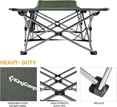 KingCamp Folding Cot, Heavy Duty Design Holds Adults Portable and Ultra Lightweight Single Person Bed for Camp Office Indoor Outdoor Use, 75"x26"x15", Green in Saudi Arabia