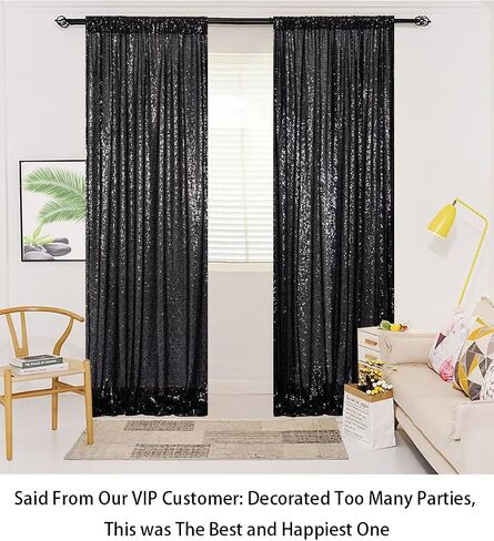 ShinyBeauty خلفية الترتر 4x10ft ستائر الترتر الفضية 2 لوحات ستائر الزفاف ستائر خلفية لامعة للحفلات خلفية التصوير الفوتوغرافي (4FTx10FTx2PC، فضي) in Kuwait