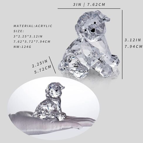 DANRECIN 3.12 Inch Clear Lab Puppy Dog Figurines Collectibles Labrador Retriever Statue Acrylic Dog Pet Sculpture Home Decor Not Crystal (B) in Saudi Arabia