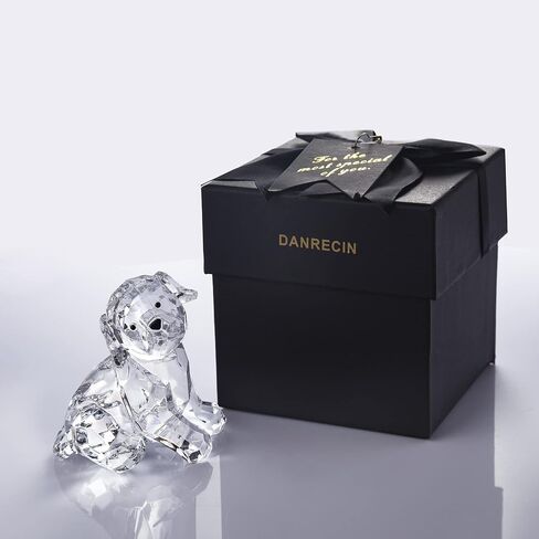 DANRECIN 3.12 Inch Clear Lab Puppy Dog Figurines Collectibles Labrador Retriever Statue Acrylic Dog Pet Sculpture Home Decor Not Crystal (B) in Saudi Arabia