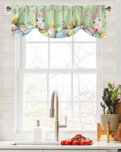 Rod Pocket Window Valances Idyllic Purple Lavender Flowers Kitchen Short Curtain Valance Windows Treatment Drapes,Bedroom Bathroom Living Room Decor Country Floral Blooming in Saudi Arabia