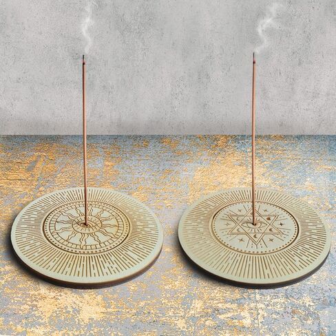 2 حزمة حامل عصا البخور السداسية عيون الشمس حامل البخور التأمل حامل البخور الخشبي للعصي هدايا التأمل هدايا ساحرة للديكور الروحي علم التنجيم ديكور بوهو باغان رمز الجمالية. in Kuwait