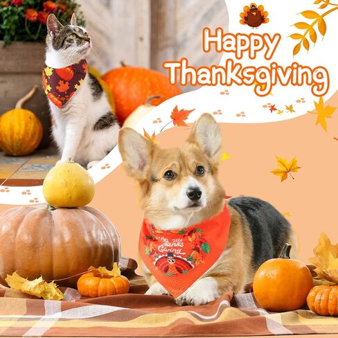 40 Pieces Thanksgiving Dog Bandanas Bibs Triangle Dog Scarf Bibs Dog Kerchief Set Dog Bandanas for Thanksgiving Pet Costume Accessories Decoration in Saudi Arabia