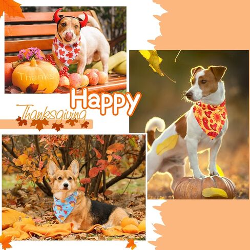 40 Pieces Thanksgiving Dog Bandanas Bibs Triangle Dog Scarf Bibs Dog Kerchief Set Dog Bandanas for Thanksgiving Pet Costume Accessories Decoration in Saudi Arabia