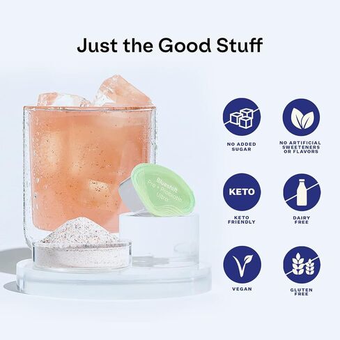 Blueshift Pre + Probiotic Ultra، مزيج مشروب مسحوق البريبايوتك والبروبيوتيك للنساء والرجال، 50 مليار وحدة تشكيل مستعمرات، 10 سلالات، دعم صحة الجهاز الهضمي والمناعة، الكركديه والخوخ والمانجو، 14 عبوة in Kuwait