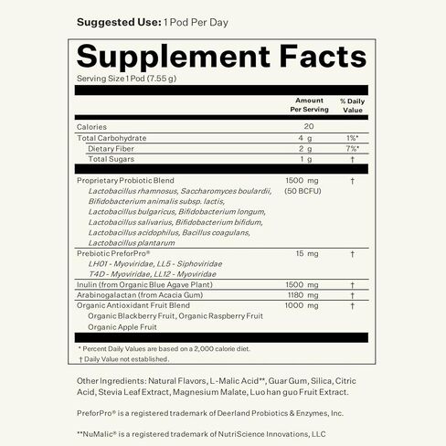 Blueshift Pre + Probiotic Ultra، مزيج مشروب مسحوق البريبايوتك والبروبيوتيك للنساء والرجال، 50 مليار وحدة تشكيل مستعمرات، 10 سلالات، دعم صحة الجهاز الهضمي والمناعة، الكركديه والخوخ والمانجو، 14 عبوة in Kuwait