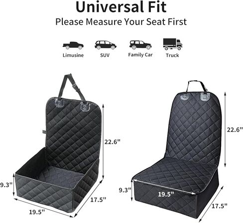 Pet Front Seat Cover Pet Booster Seat,Deluxe 2 in 1 Dog Seat Cover for Cars Waterproof Dog Front Seat Cover Pet Bucket Seat Cover with Safety Belt in Kuwait