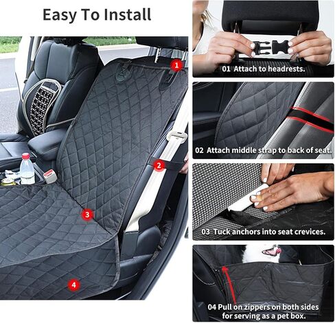 Pet Front Seat Cover Pet Booster Seat,Deluxe 2 in 1 Dog Seat Cover for Cars Waterproof Dog Front Seat Cover Pet Bucket Seat Cover with Safety Belt in Kuwait