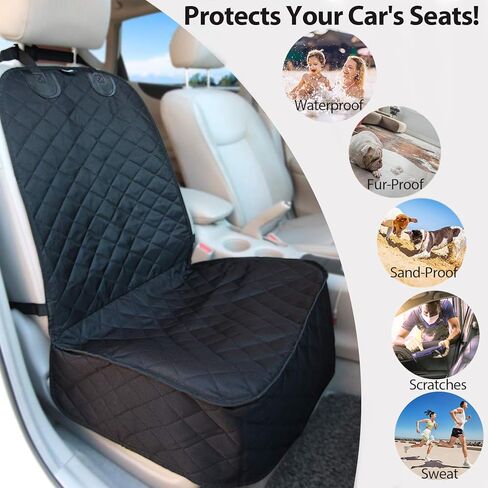 Pet Front Seat Cover Pet Booster Seat,Deluxe 2 in 1 Dog Seat Cover for Cars Waterproof Dog Front Seat Cover Pet Bucket Seat Cover with Safety Belt in Kuwait
