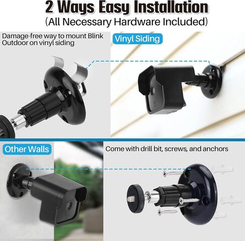 3 عبوات من مبيت الكاميرا الخارجية ودعامة التثبيت، غطاء مقاوم للطقس وحامل قابل للتعديل 360 درجة مع وحدة مزامنة الوميض، 2 منفذ تثبيت على الحائط لنظام أمان الوميض (الوميض غير متضمن) in Kuwait